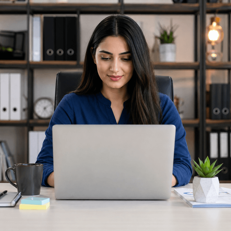AI workflow specialist reviewing automation results