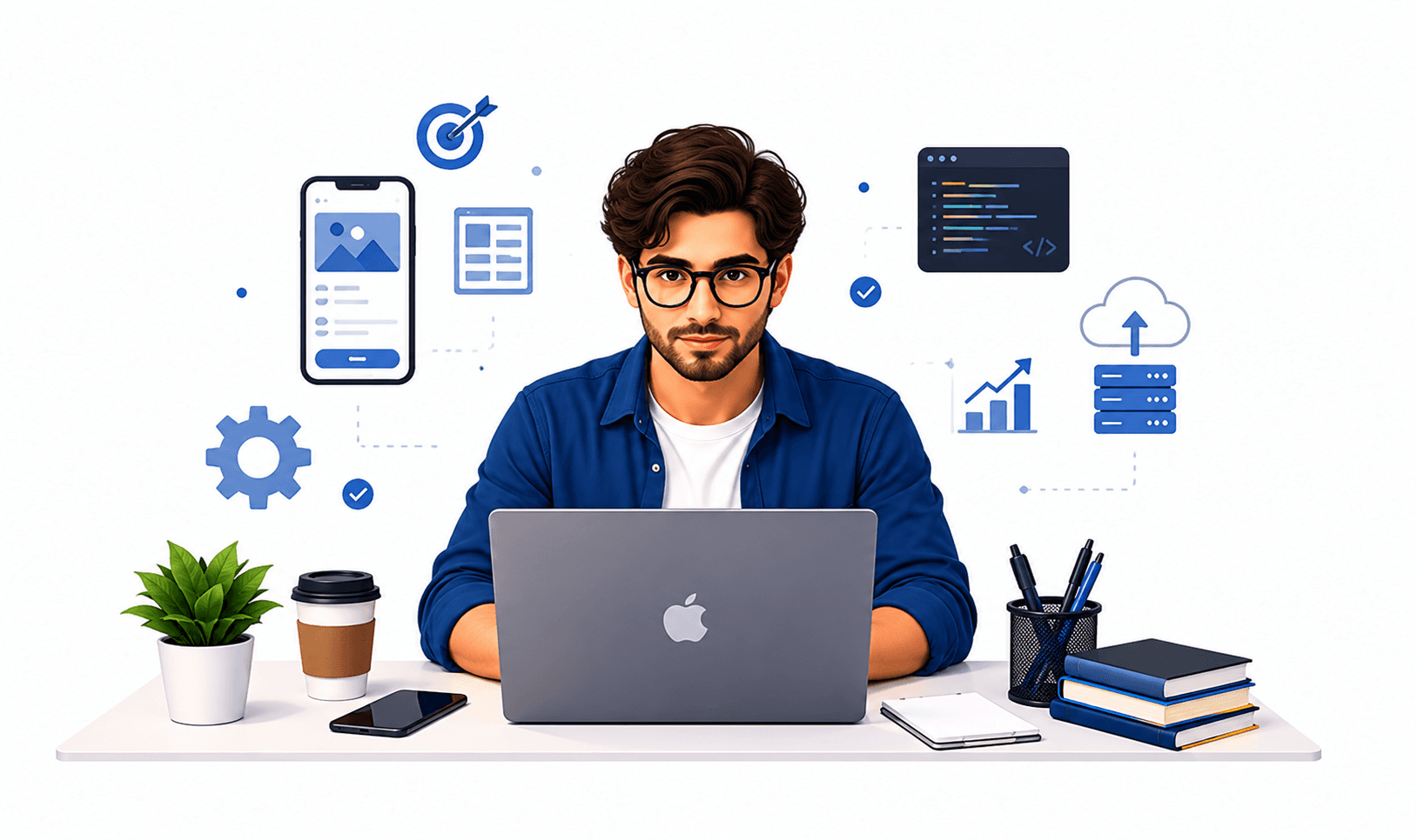 Mobile product team designing and building an application