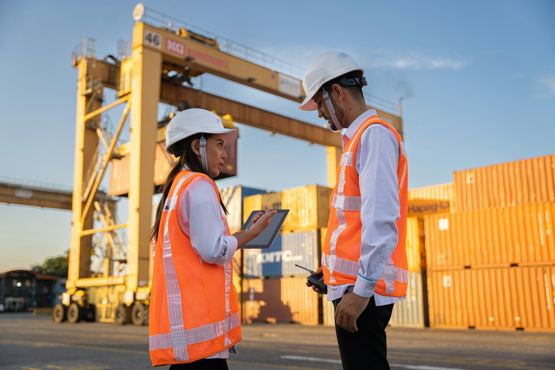 Field engineers reviewing data on a tablet