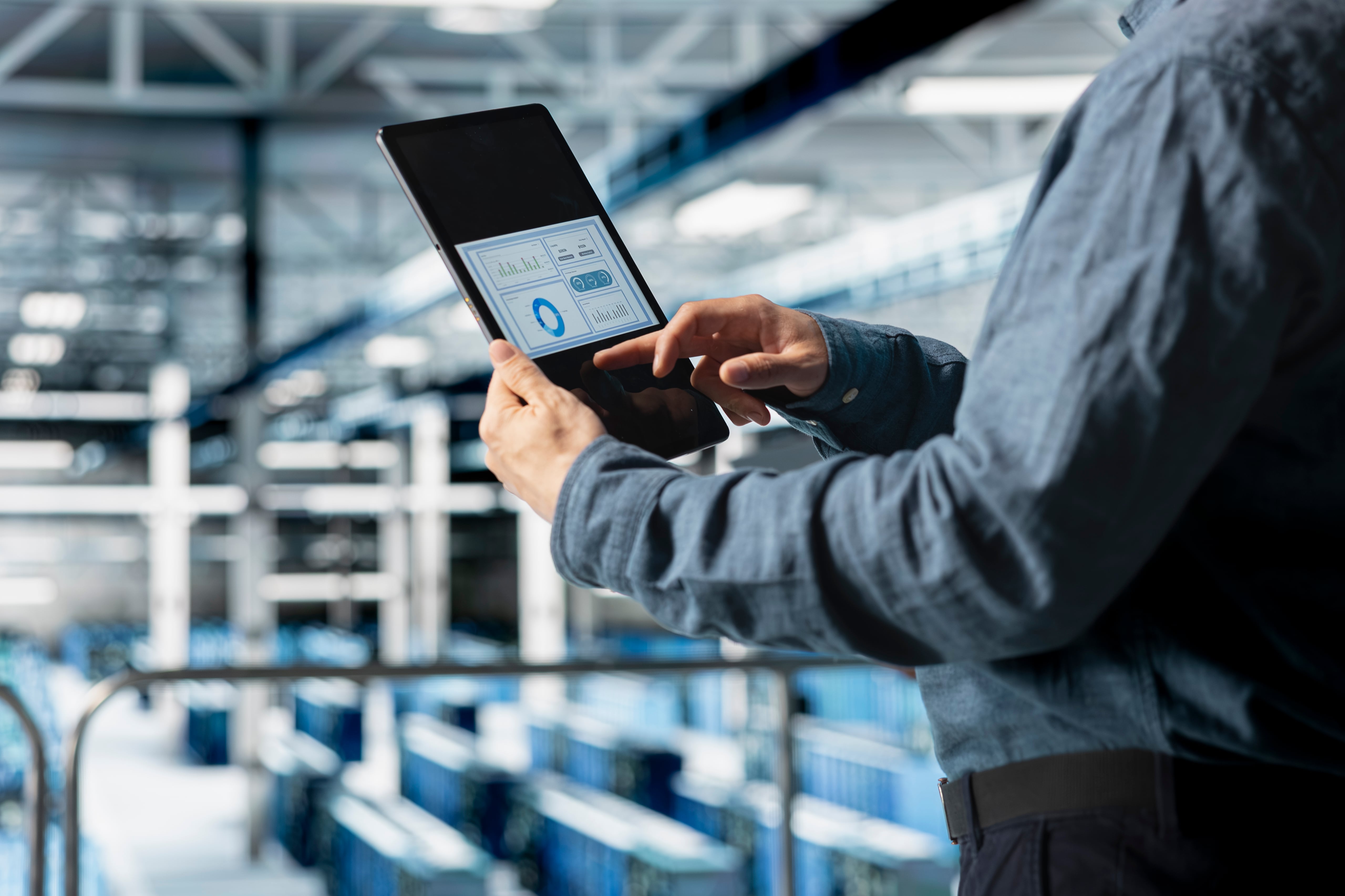 Fleet metrics dashboard on a tablet